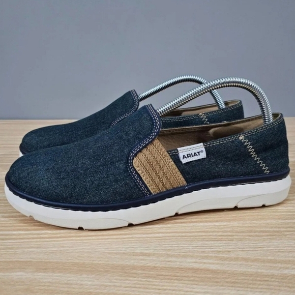 Ariat Shoes - Ariat Ryder Loafer Fabric Slip On Womens Sneakers Denim Blue Shoes Size 10